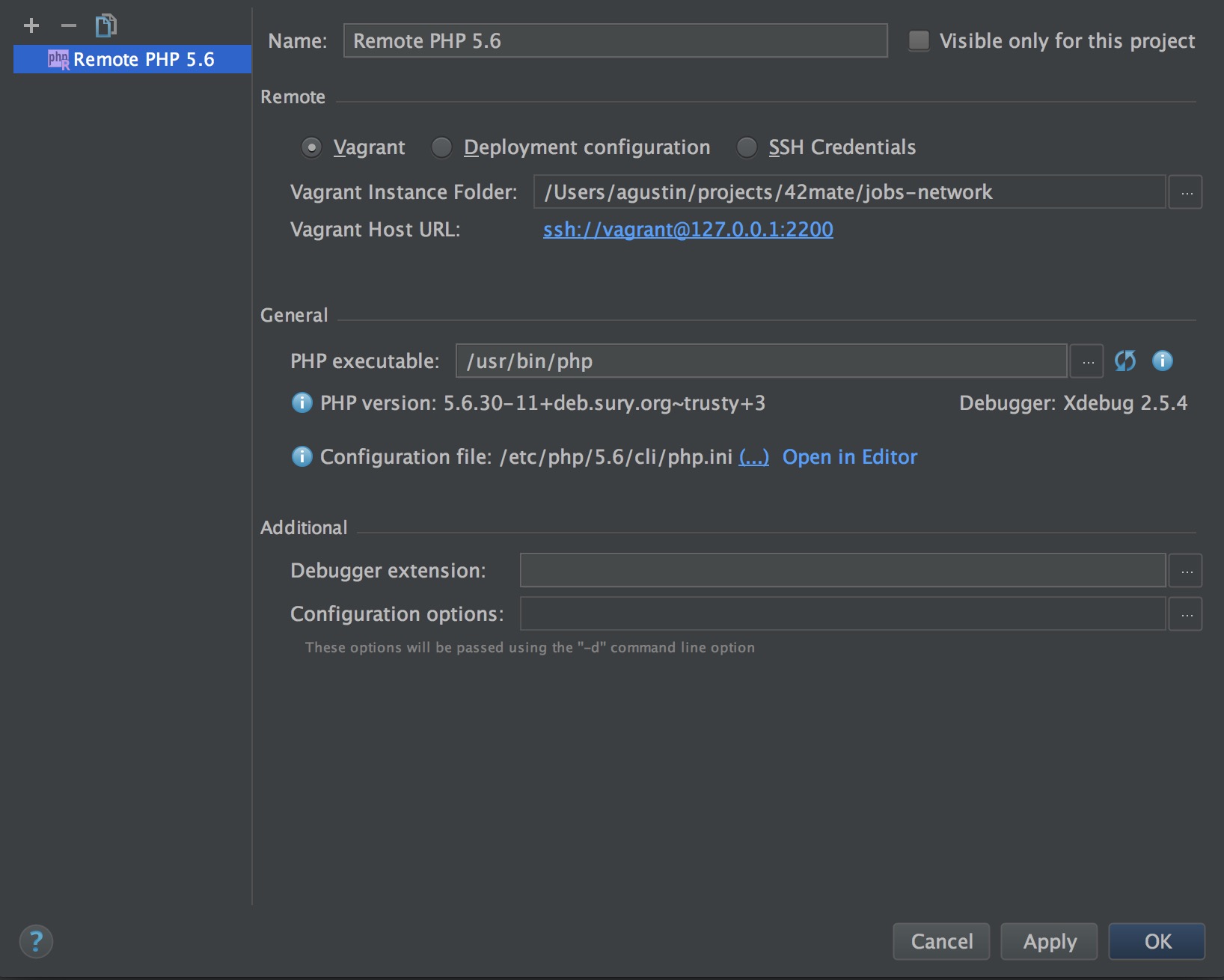 phpstorm debugger not installed